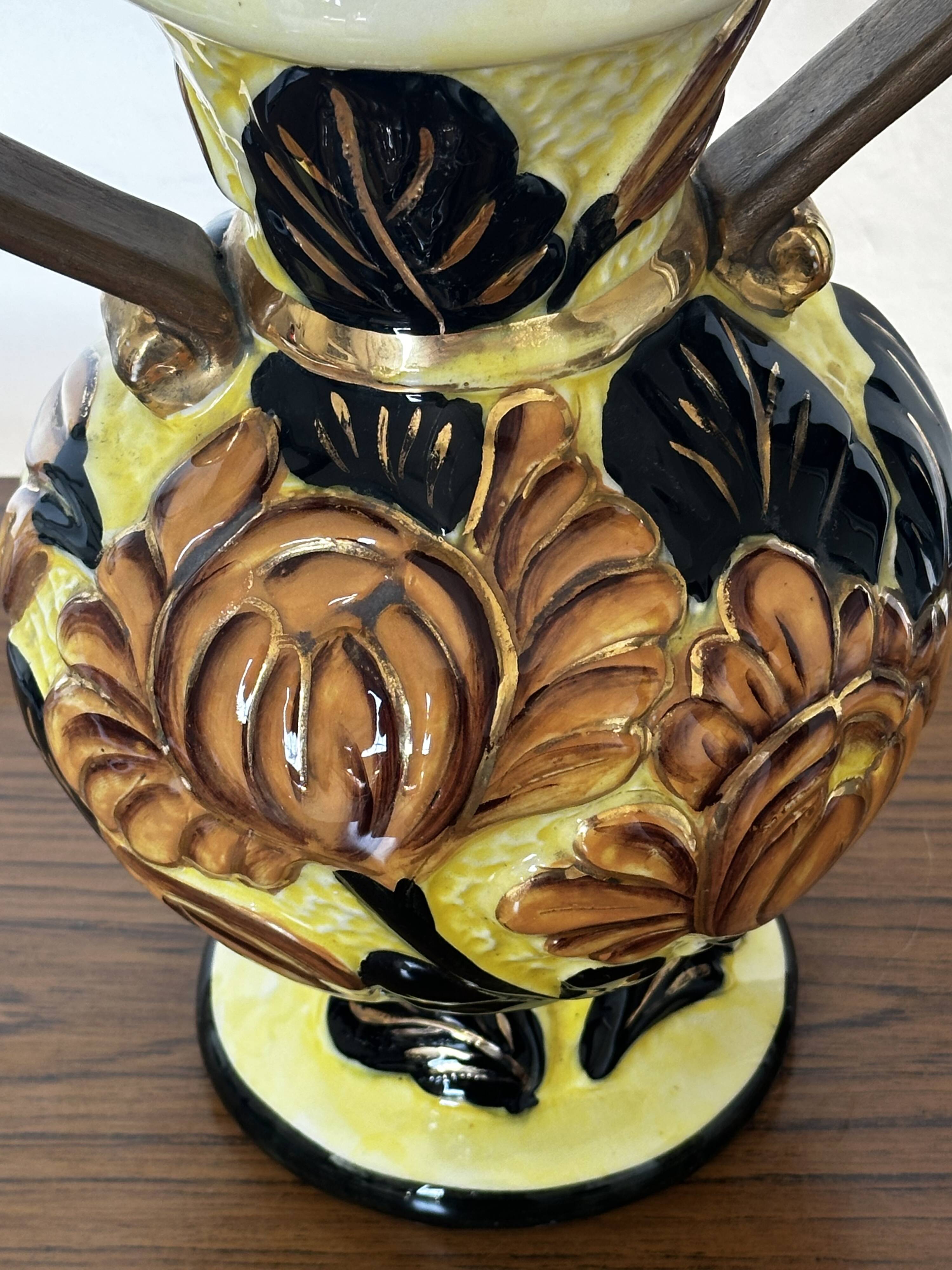 Medici vase in Vallauris ceramic, signed JTF