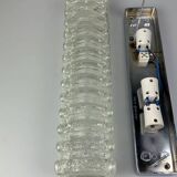 60s 70s wall lamp Limburg Germany Wall Sconce Ice Glass Chrome Space Age