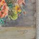 Watercolor painting bouquet of flowers signed old