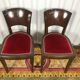 Pair of age Art Deco red velvet chairs