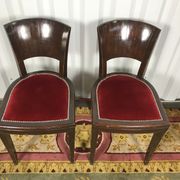 Paire de chaises époque Art Déco velours rouge