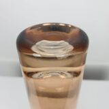 Vintage salmon pink glass roller vase