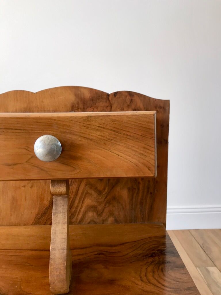 Art Deco veneer bedside table 30s