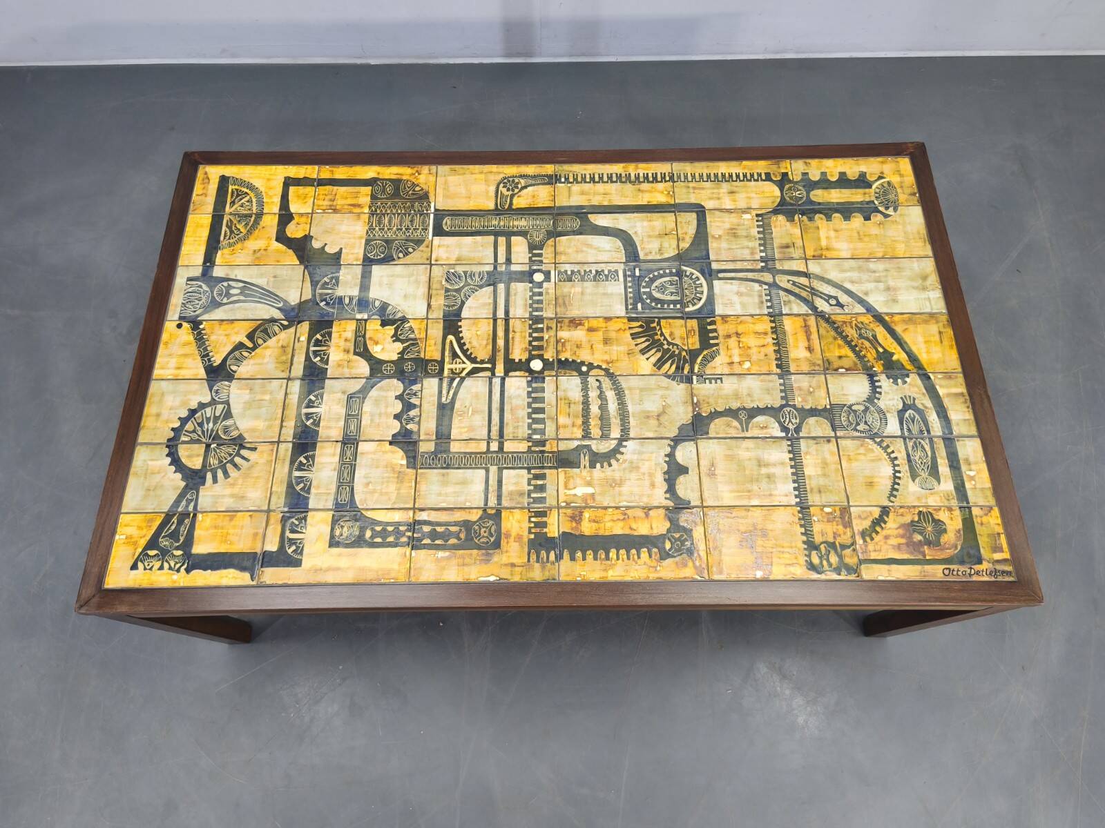 Haslev Wood and Tile Coffee Table by Otto Detlefsen, 1960s