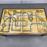 Haslev Wood and Tile Coffee Table by Otto Detlefsen, 1960s