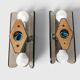 Pair of smoked glass and chrome wall lights attributed to Fontana Arte – Years