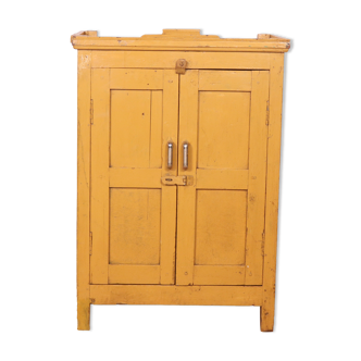 Old art deco dresser in Burmese teak original yellow patina