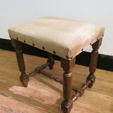 Footrest in solid wood and velvet