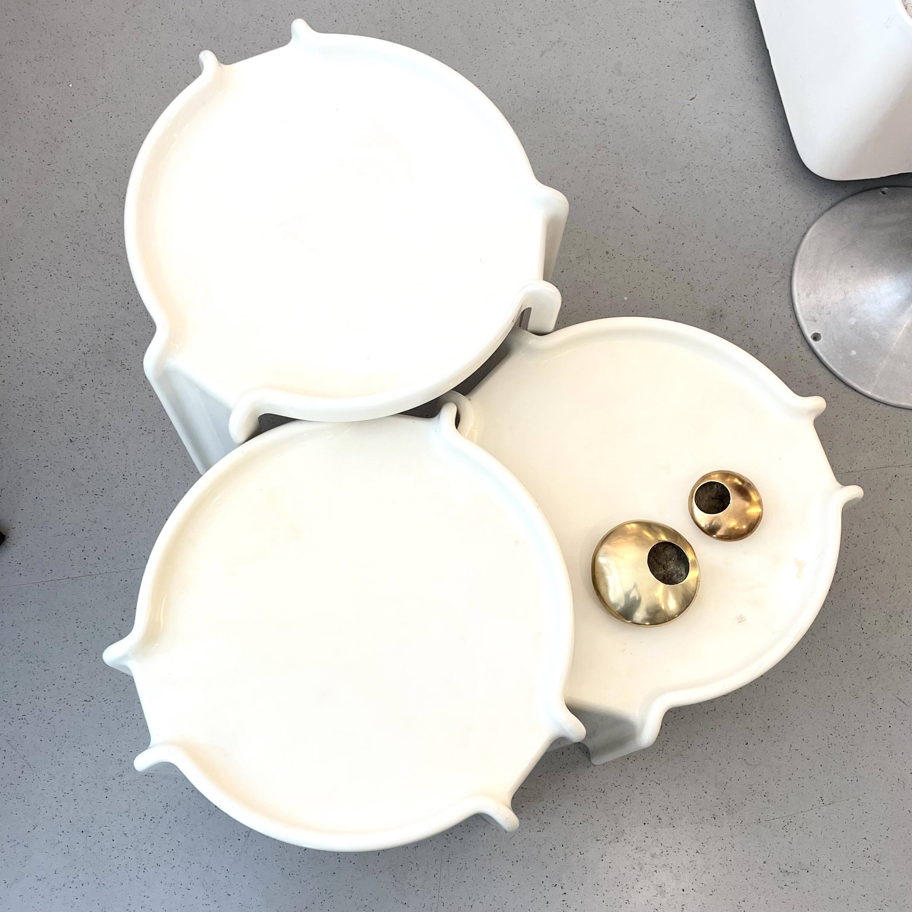 Three Giotto Stoppino Kartell nesting tables from the 60s