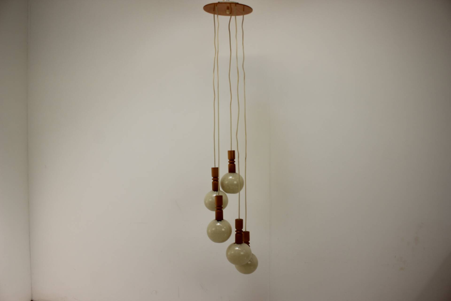 1970s Cascade Chandelier with Plastic Shades, Czechoslovakia