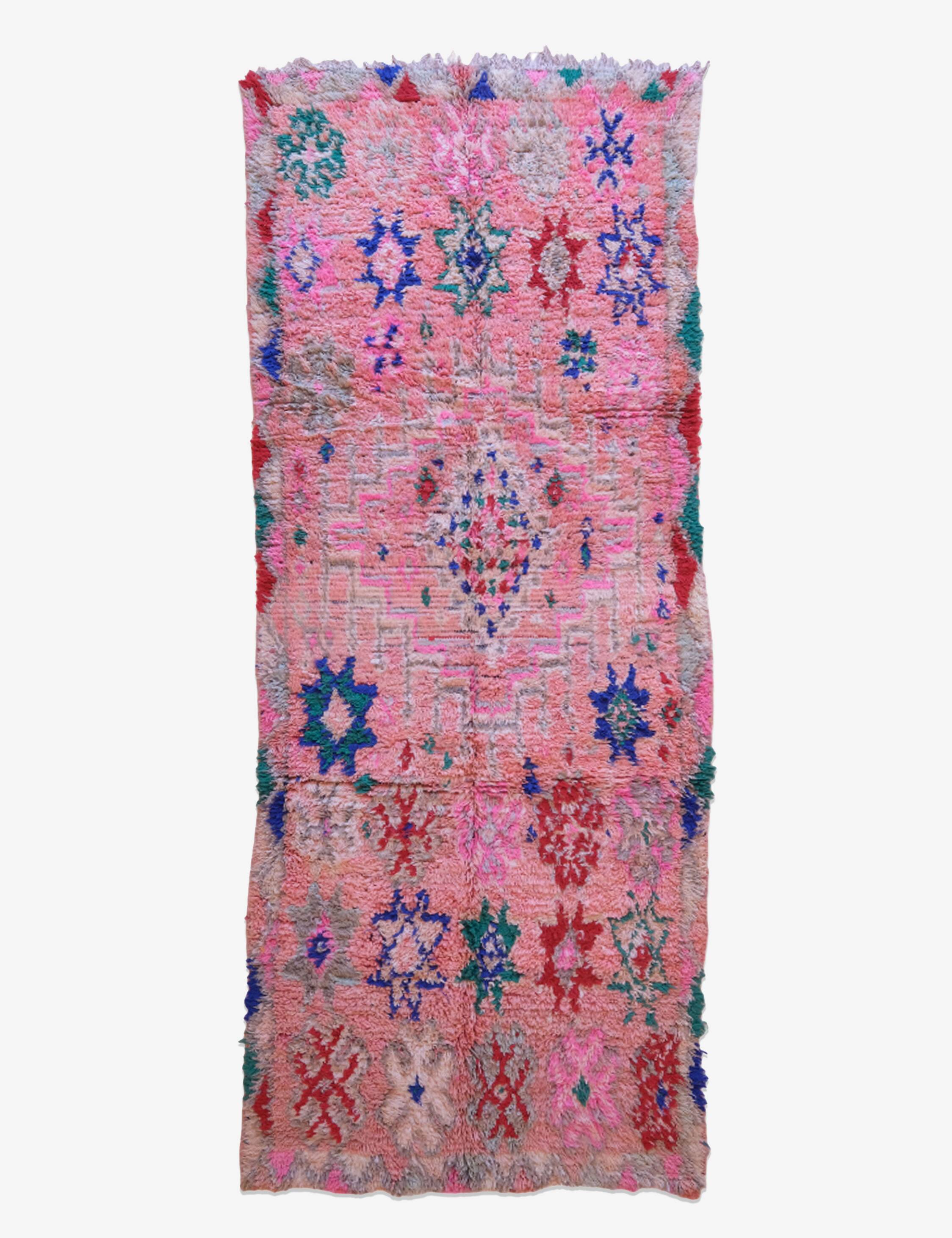 Pink Berber rug - 272 x 107 cm