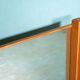 Miroir suédois minimaliste en bois de pin Japandi des années 70