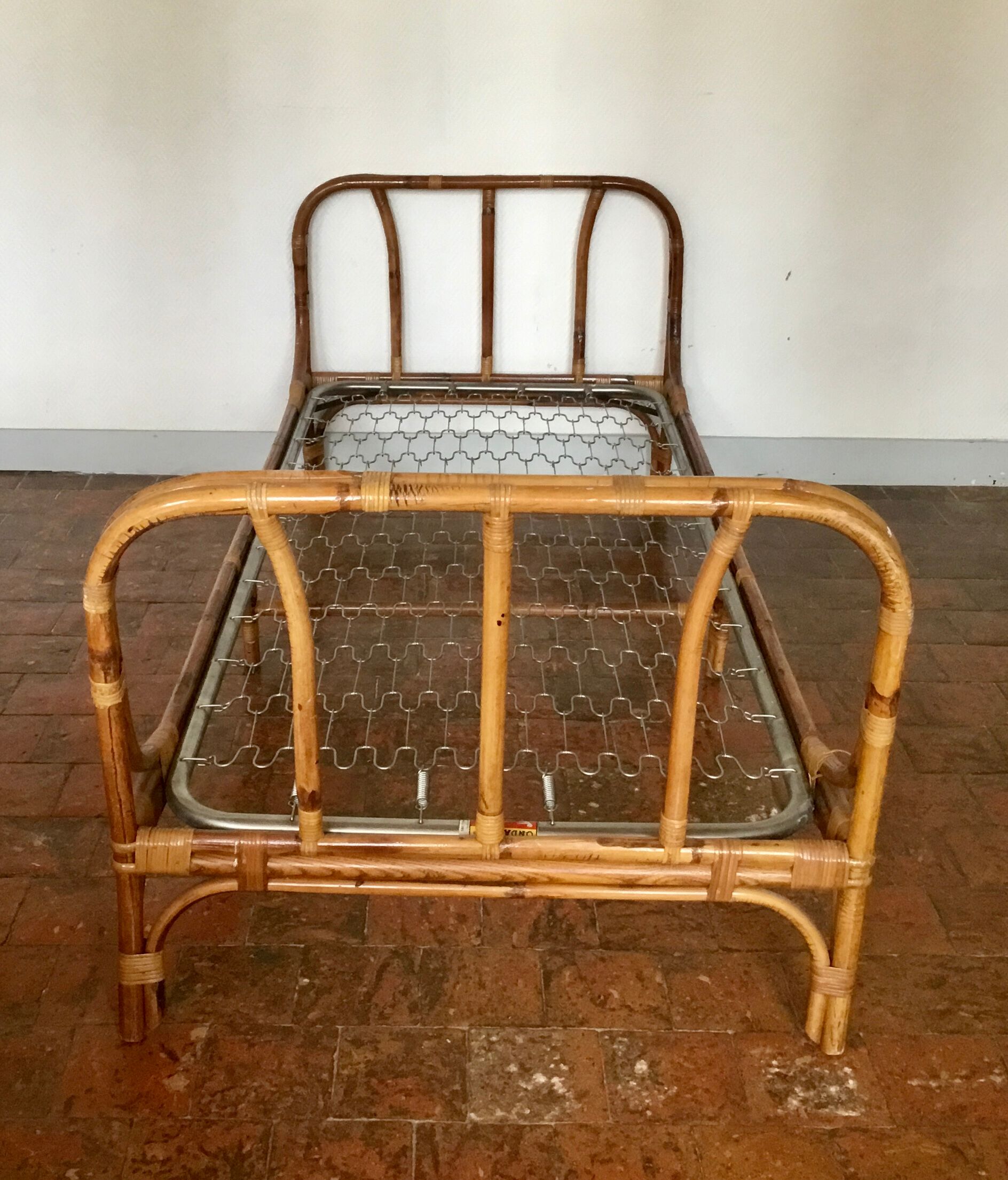 Vintage rattan bed