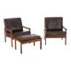 Capella Easy Chairs with Ottoman by Illum Wikkelsø for Nelse Eilersen, Denmark, 1950s, Set of 3