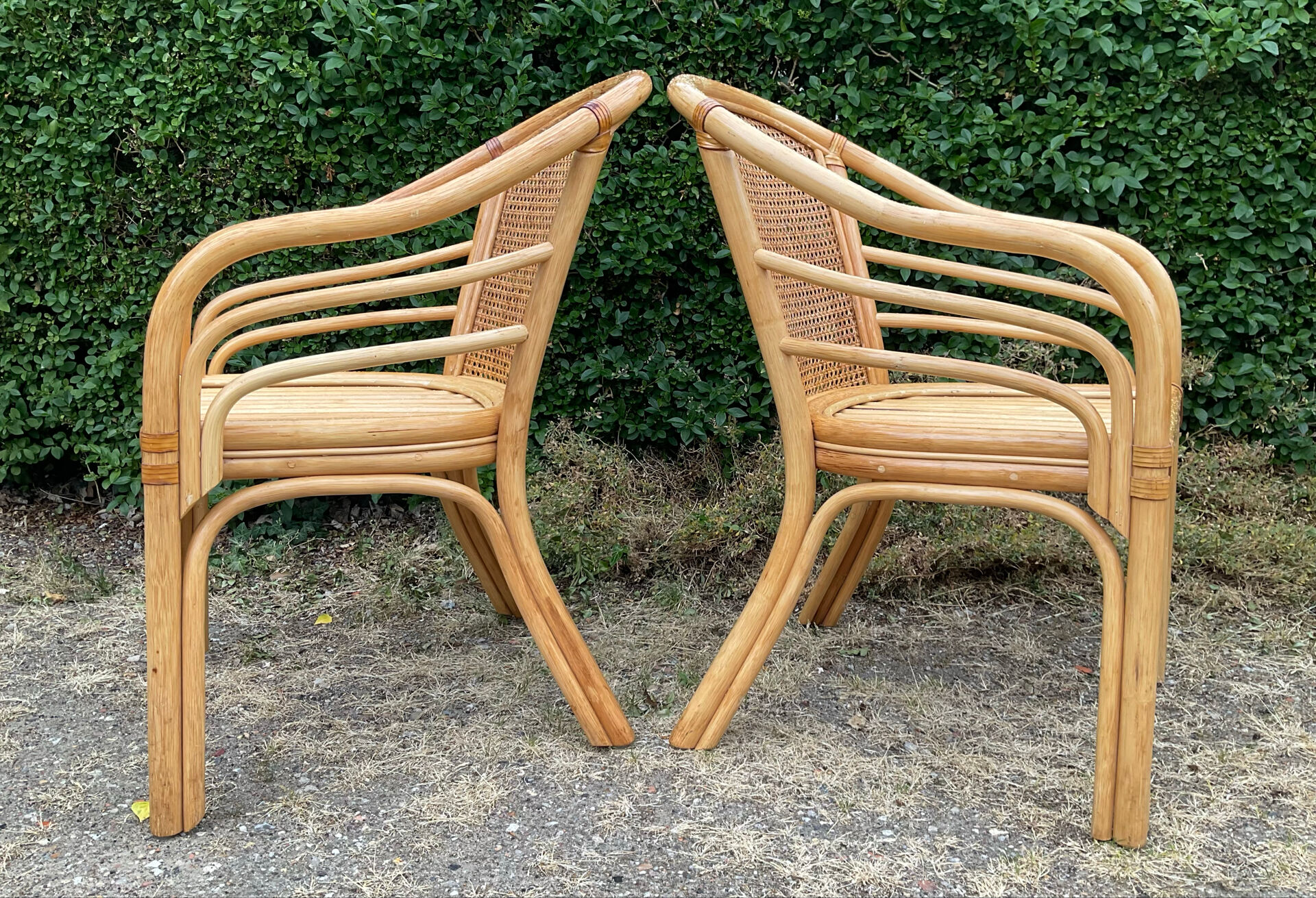 1970s-80s rattan living room set
