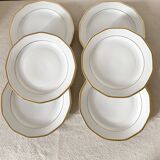 White and gold dessert plate