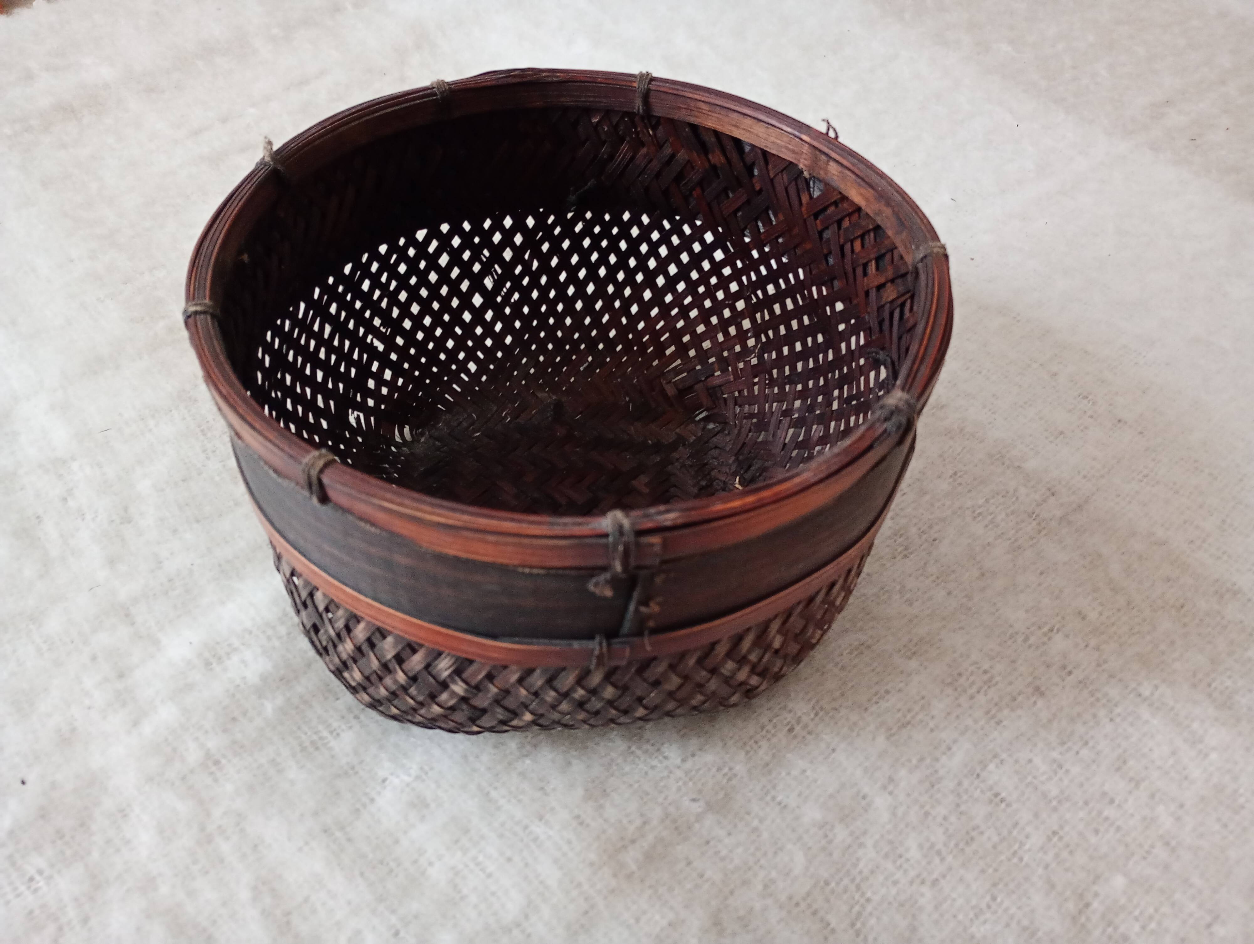 Japanese woven bamboo basket