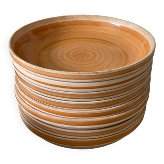 Set of 8 dessert plates in Sarreguemines stoneware