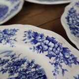 8 vintage Sarreguemines flat plates, Castle model