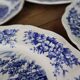 8 vintage Sarreguemines flat plates, Castle model