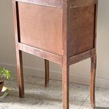 Vintage white and wood bedside table