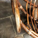 Swivel rattan armchair