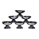 6 vintage bistro-style stainless steel dessert bowls on feet