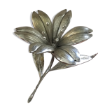 Silver metal flower ashtray