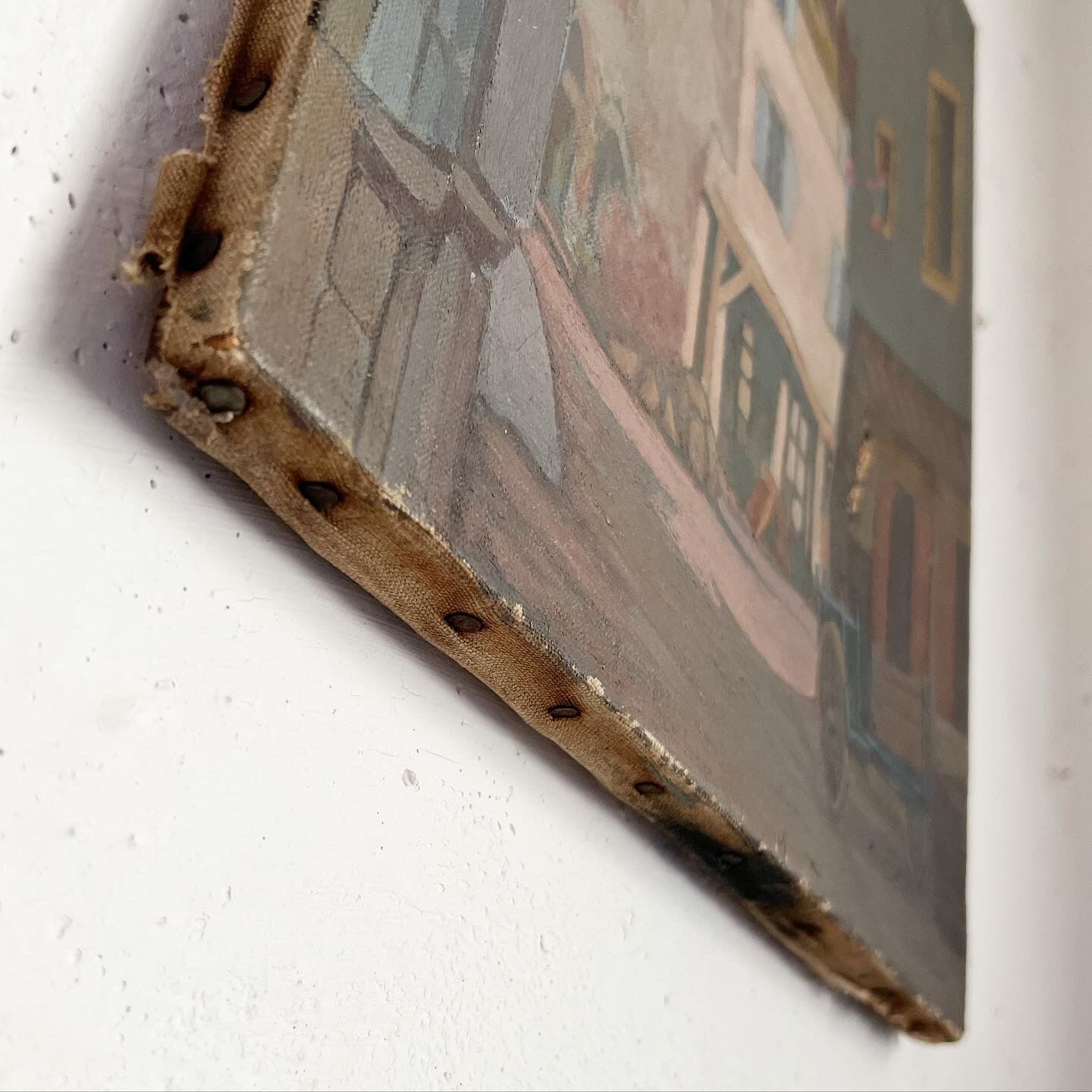 Painting of a French country village