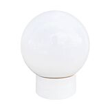 Industrial spherical wall lamp, white, OWS100, Poland, 1960s PRL