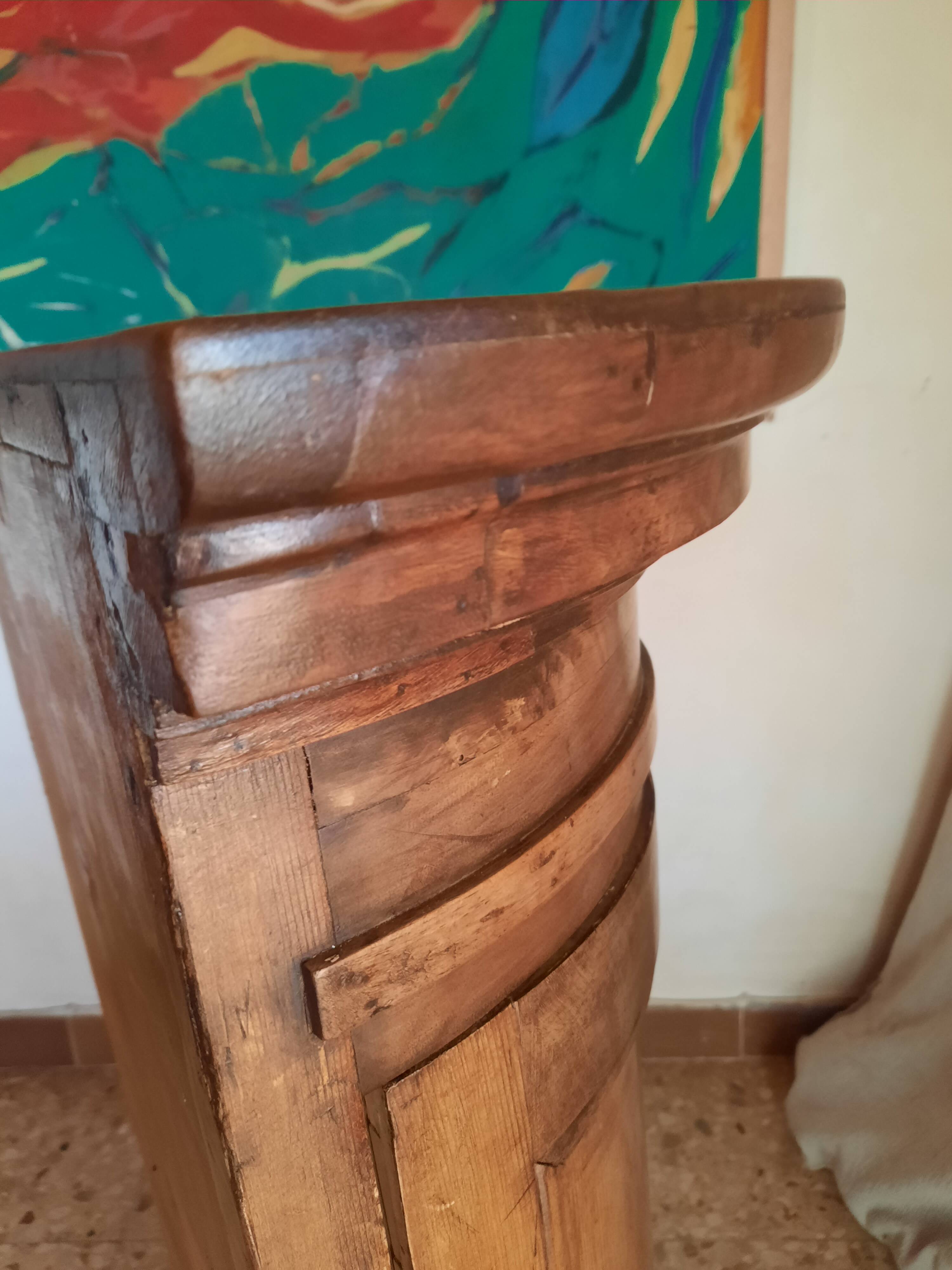 Antique curved corner cabinet