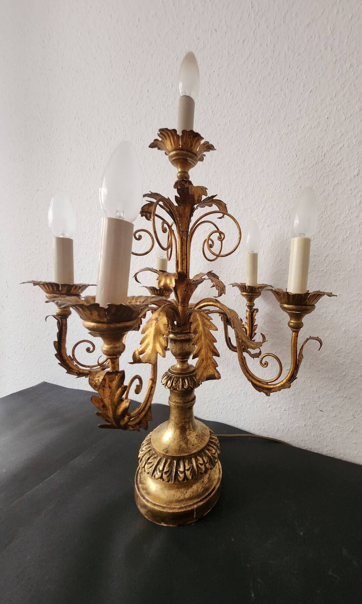 Antique gilded hand-forged hand-carved Florentine Louis XV, Italy