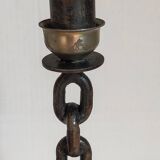 Duo de bougeoirs brutalistes Art-populaire années 50