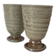 Pair of small stoneware vases from La Borne by Christine Pedley