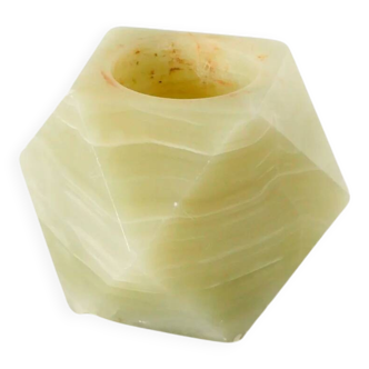 Hexagonal alabaster candlestick, 1970