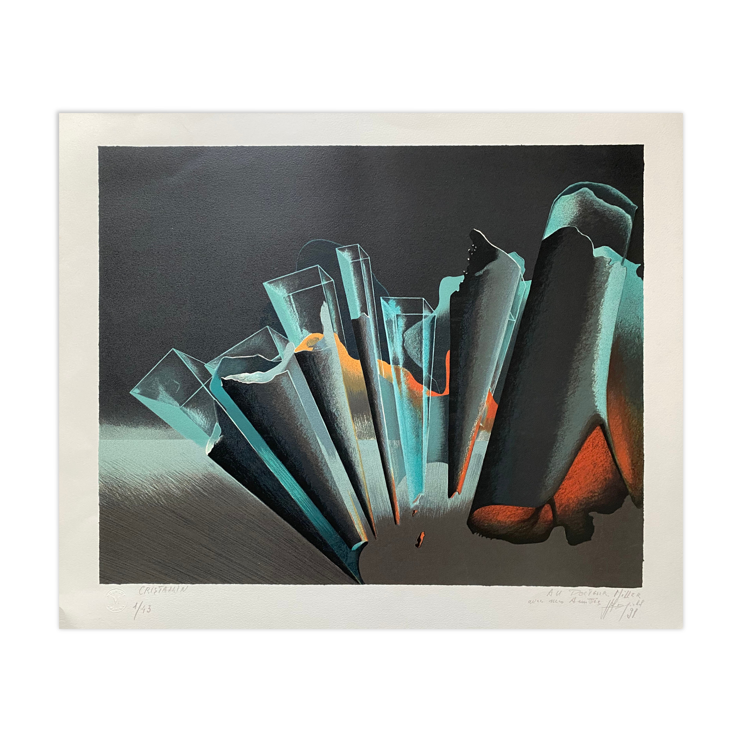 "Cristallin" lithograph by Michel Hild