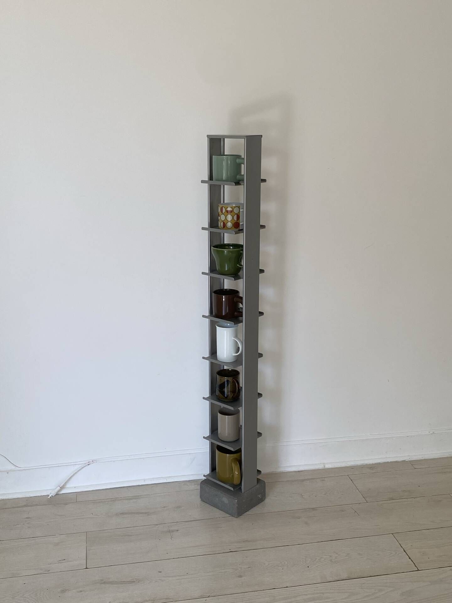 Metal tower and concrete block storage