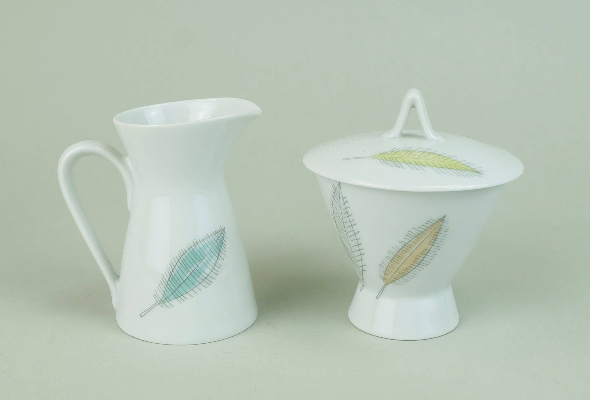 8-piece MOCHA SET rosenthal form 2000 raymond loewy decor falling leaves