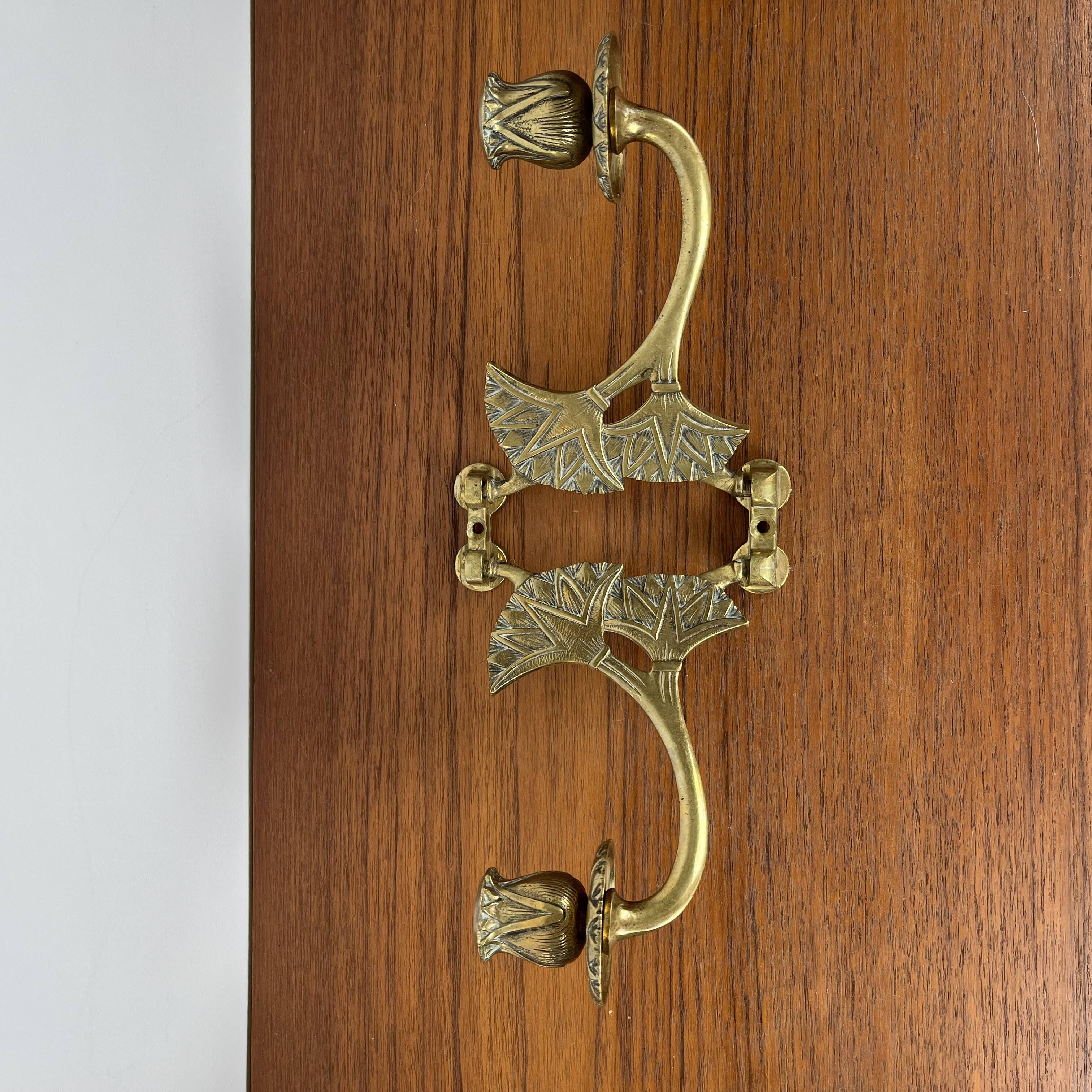 Antique brass wall candle holder – Art Deco double arm wall light