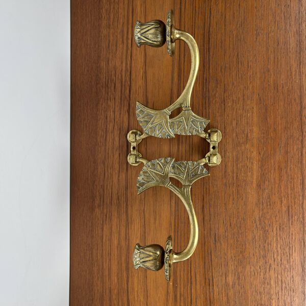 Bougeoir mural ancien laiton – applique double bras Art Déco