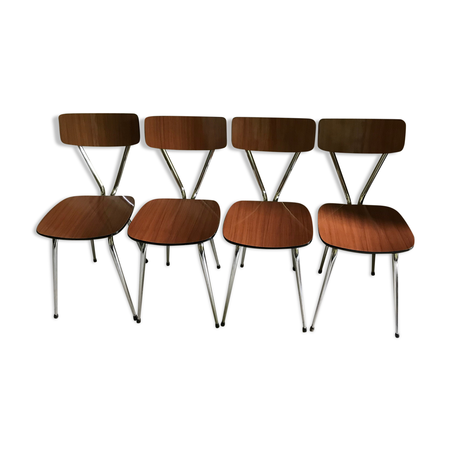 Lot of 4 formica chairs by Tublac