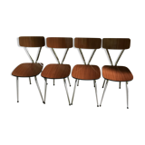 Lot of 4 formica chairs by Tublac