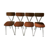 Lot de 4 chaises en formica signées Tublac