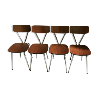 Lot of 4 formica chairs by Tublac