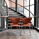 4 chaises Fritz Hansen Butterfly rembourrées