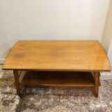 Vintage Scandinavian wood and glass coffee table