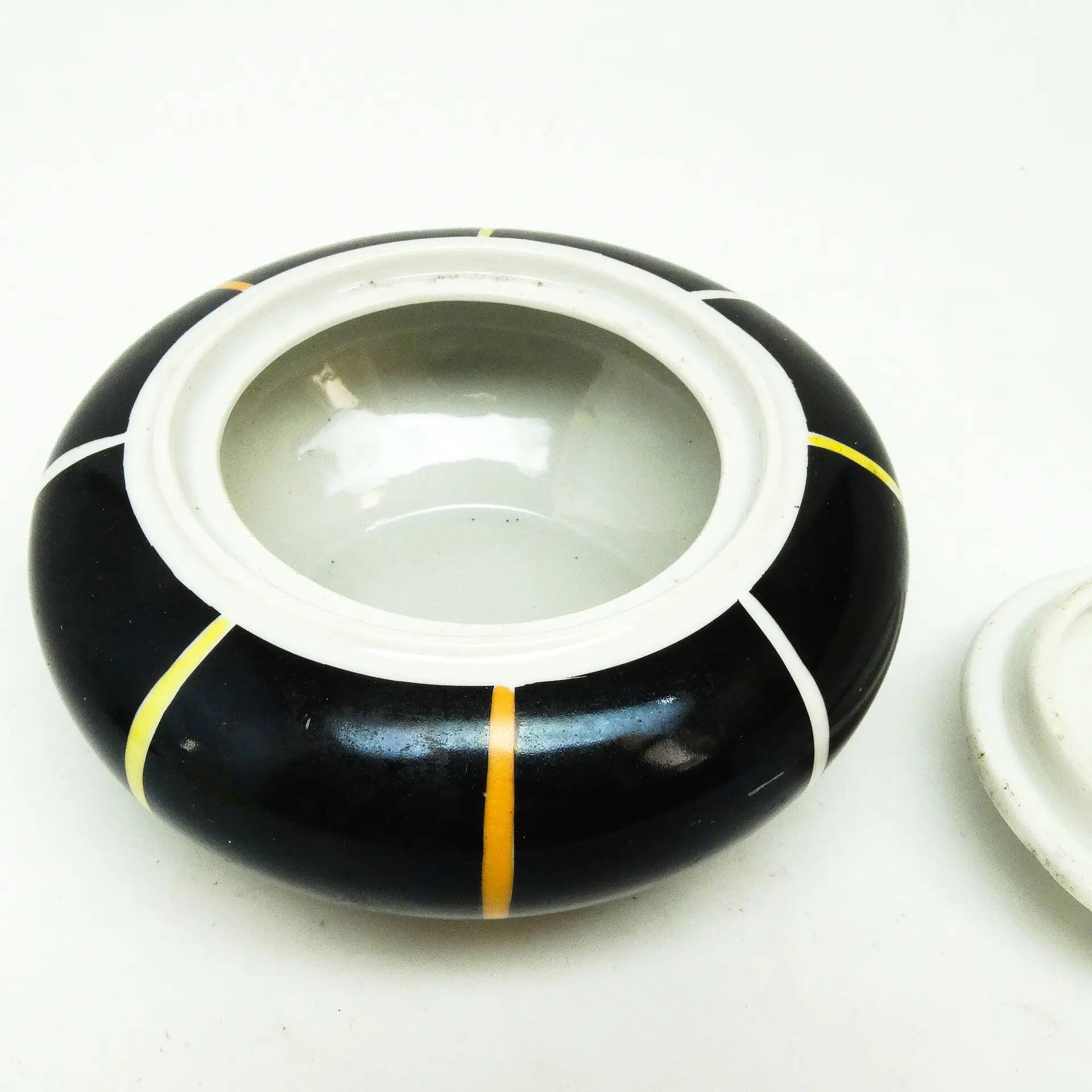 Sugar bowl, Art Deco, porcelain, Volksstedt, Germany, 1960s