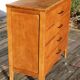 Chest of drawers with 4 drawers, light oak, 1960.
