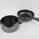 Ebony enameled ceramic fondue pot signed André Martin Vallauris 1950s