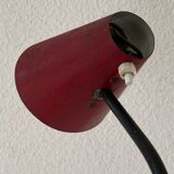 Cocotte lamp in red and black metal, design of the 50s.